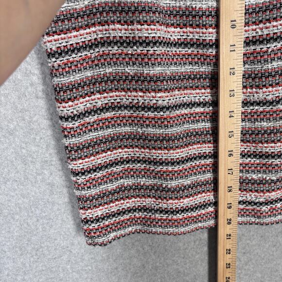 Halogen Tweed Mini‎ Skirt 8 Orange Textured Zipper Pockets Old Money Academia - Picture 6 of 13